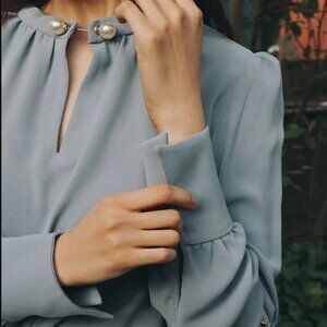 Petite Studio - Buvette Pearl Blouse Dusty Blue (New*)